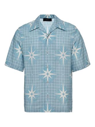 Amiri star-print short-sleeve shirt - men - Fabric - L - Blue
