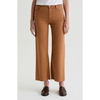 AG - Adriano Goldschmied Saige Raw Hem Ankle Wide Leg Jeans in Ginger at Nordstrom Rack, Size 24