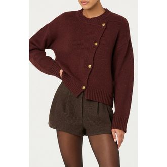 ASTR the Label Jackeline Scarf Cardigan in Wine at Nordstrom Rack, Size X-Small