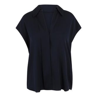 Vince V-neck Short-Sleeve Shirt - female - Vince - Blouses - Blue - S - Blouses & Shirts