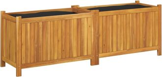 vidaXL Jardinera Con Forro Madera Maciza De Acacia 153x38,5x50 Cm Vidaxl