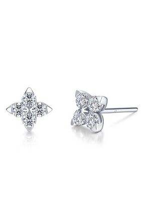 Lafonn Trillium Simulated Diamond Stud Earrings in Silver at Nordstrom
