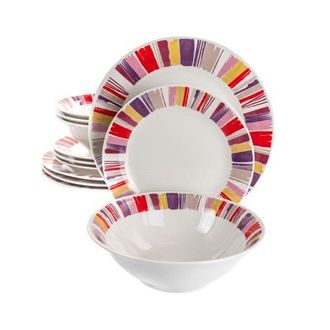 Gibson Home Orleans 12 Piece Ceramic Dinnerware Set in Red at Nordstrom