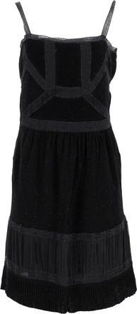 Moschino Lace-Trimmed Sleeveless Dress in Black Cotton