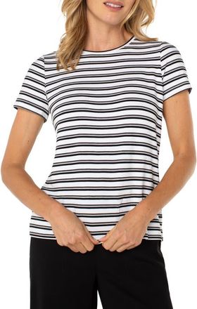 Liverpool Stripe French Terry T-Shirt in White Black Vintage Stripe at Nordstrom, Size X-Small