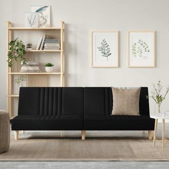 vidaXL Sof&aacute; Cama De Tela Negro Vidaxl