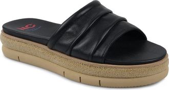 National Comfort Marieller Platform Slide Sandal in Black Leather at Nordstrom, Size 11