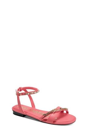 Karl Lagerfeld Christiano Ankle Strap Sandal in Sunset Coral at Nordstrom, Size 5.5