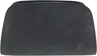 Louis Vuitton Vintage, unisex, Zwart, ONE Size, Leer, Pre-owned Vintage Leren Clutch