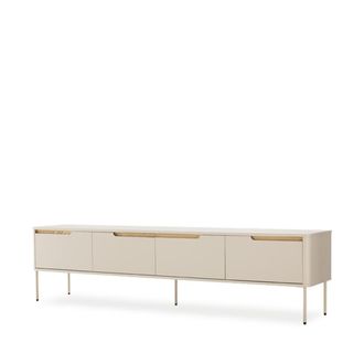 Koketto Home Mueble TV de 200 cm en color beige con puertas