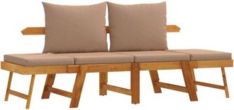 vidaXL Banco De Jard&iacute;n Con Cojines 2 En 1 Madera Maciza De Acacia Vidaxl