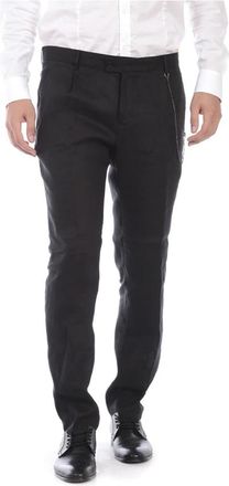 Daniele Alessandrini Pantalone Elvis 95 Cat - Heren - Nette broeken - Zwart - S - Linnen - Broeken