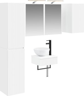 vidaXL Juego De Muebles De Ba&ntilde;o 5 Uds. Blanco Vidaxl