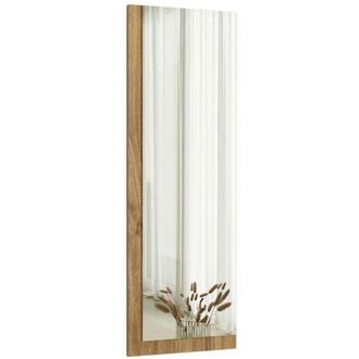 Dmora Specchio Solbiate, Forma Rettangolare, Tipologia a Parete, Colore Struttura Trasparente, 40x120h cm Marrone Noce