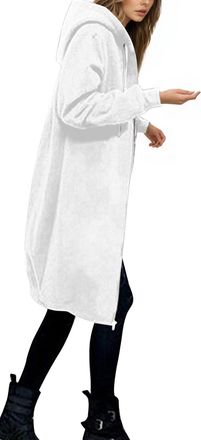 Generic Zipped Hoodies for Women UK Long Hoodie Drawstring Oversized Sweatshirt Long Sleeves Ladies Jacket with Pockets Casual Sweatshirts Full Zip Plain Flee