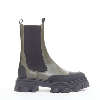 Ganni Ganni Leather Rubber Chelsea Boots