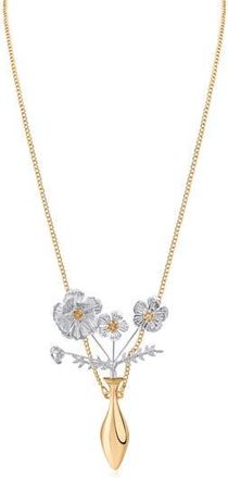 Jardin Floral Vase Pendant Necklace in Gold/Silver at Nordstrom Rack