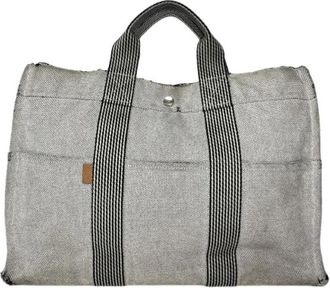 Herm&egrave;s Pre-owned Tote Bag - Dames - Vintage Shopper - Grijs - ONE Size - Katoen - Vintage
