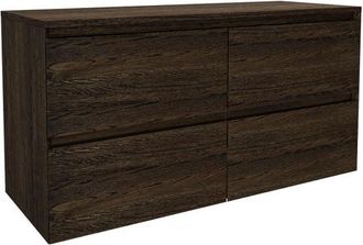 Saniclass Holz Pure Badkamermeubelset - 120x45x60cm - topblad - zonder kraangaten - 4 lades - Charcoal
