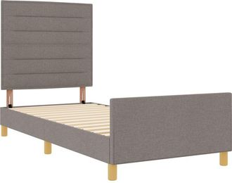 vidaXL Vidaxl Estructura De Cama Tela Taup&eacute; 90x190 Cm