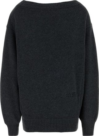 Maison Margiela Relaxed Black Sweater with Long Sleeves and Ribbed Finish