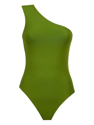 Taller Marmo Yacare one-shoulder fringed swimsuit - Green