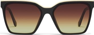 Quay Level Up 60mm Square Sunglasses in Black/Brown Yellow at Nordstrom Rack