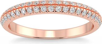 Pompeii3 1/2Ct Pave Diamond Wedding Ring 14k Gold Stackable Band Lab Grown