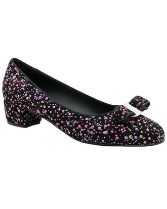 Ferragamo Vara Sequin Leather Pump