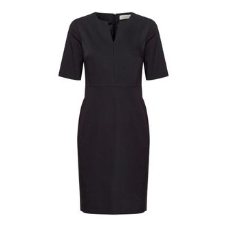 Inwear Midi Dresses, female, Black, XL, Elegant Black Dress with V-Neck