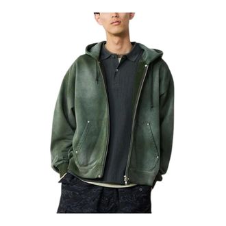 Beams Plus Heren, Sweatshirts & Hoodies, Groen, Maat: L Katoen