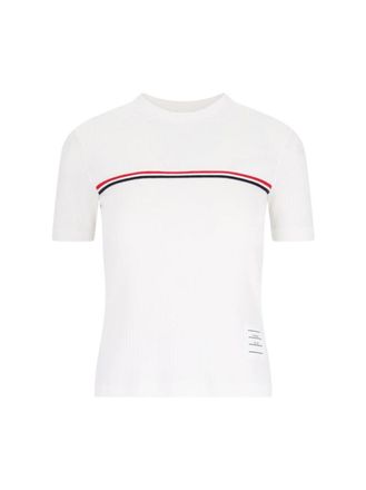 Thom Browne Three Stripes Logo T-Shirt - White