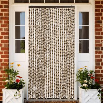 vidaXL Vidaxl - Cortina Antimoscas Chenilla Beige Y Marr&oacute;n 100x200 Cm