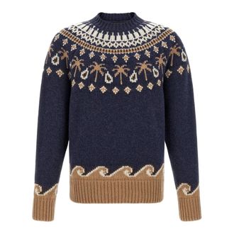 Alanui Sweet Winter Jumper - male - Alanui - Round-neck Knitwear - Blue - L - Knitwear
