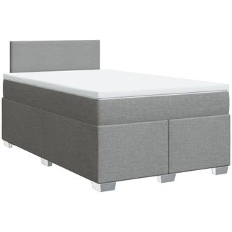 vidaXL Vidaxl - Cama Box Spring Con Colch&oacute;n Tela Gris Claro 120x190 Cm
