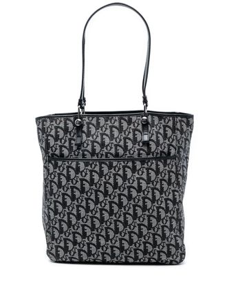 Dior 2004 Diorissimo Trotter Canvas tote bag - unisex - Calf Leather/Canvas - One Size - Black
