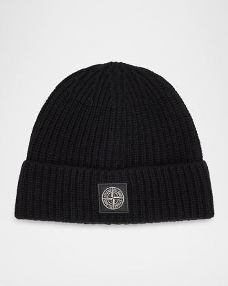Stone Island Men & apos;s Rib-Knit Wool Beanie