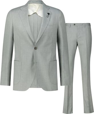 Lardini Klassieke Wollen Blend Kostuumset - Heren - Business pakken - Groen - M - Wol - Kostuums
