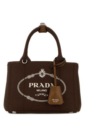 Prada Brown Logo Mini Tote