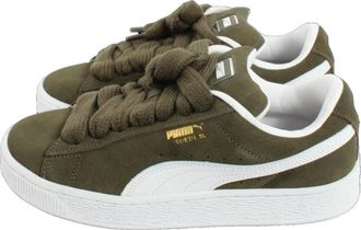 Puma Sneakers, male, Green, Size: 4 1/2 US Green Suede Sneakers for Men