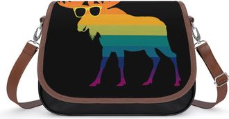 Generic Animal Moose Crossbody Bags for Women Shoulder Messenger Bag Purse Handbags