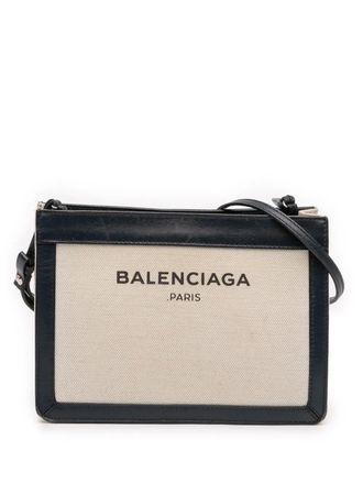 Balenciaga Borsa a tracolla Navy Pochette in tela 2016 - Marrone