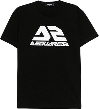 Dsquared2 Mens Bold Logo Cool Fit Black T-shirt Cotton - Size X-Large