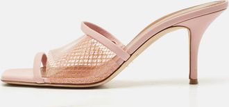 Malone Souliers Light Pink Leather And Pvc Laney Slide Sandals