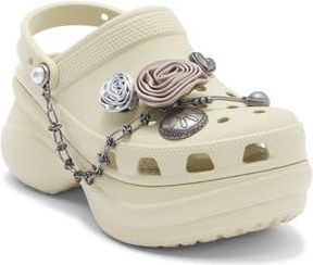 Crocs Bae Metallic Rosette Clog in Bone at Nordstrom Rack, Size 10