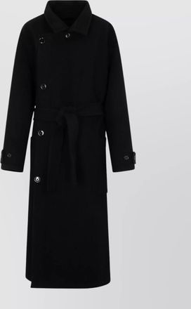 Christophe Lemaire belted waist wrap wool coat