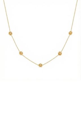 Made by Mary Cubic Zirconia Birthstone Flower Station Necklace in Gold November at Nordstrom