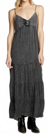 Chaser Heirloom Wovens Maxi Dress In Black Cloud Wash