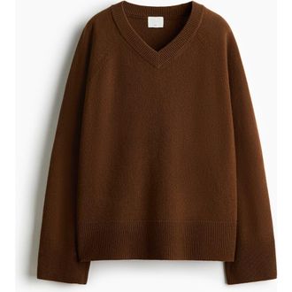 H&M Oversized Wool Jumper in Brown at Nordstrom, Size X-Small
