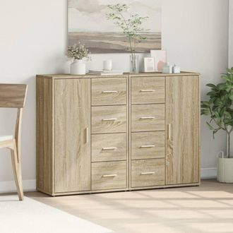 Berkfield Home Sideboards 2 pcs Sonoma Oak 60x31x84 cm Engineered Wood in Light Brown | Size: 60 x 31 x 84 cm